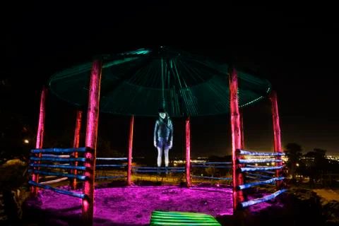 Painting With Light Ghost Foto stock