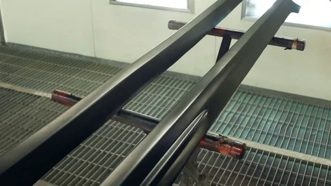 Painting machine elements in a spray Stock Footage 72114128