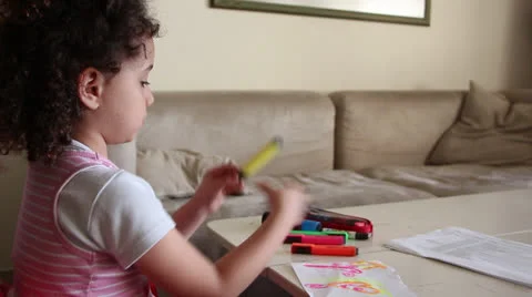 Painting with markers Stock Footage 23300036