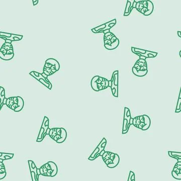 Painting mask face line vector seamless pattern Stock Illustration