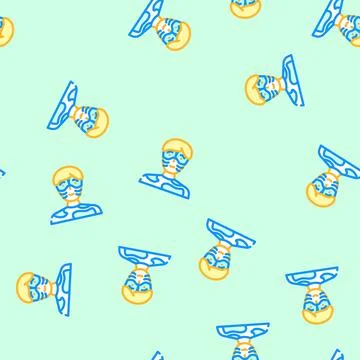 Painting mask face vector seamless pattern Stock Illustration