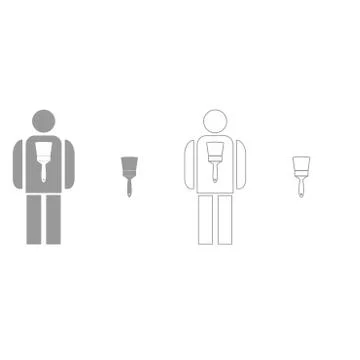 Painting master  set  icon . Stock Illustration