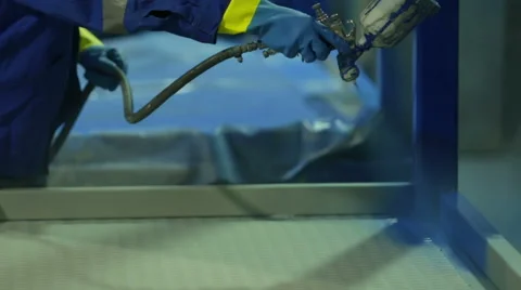 Painting of metal structures Stock Footage 46168801