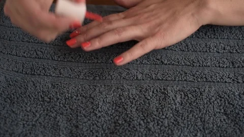 Painting nails at home 1 Stock Footage 127941589