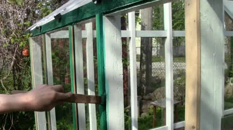 Painting outside Stock Footage 24695937