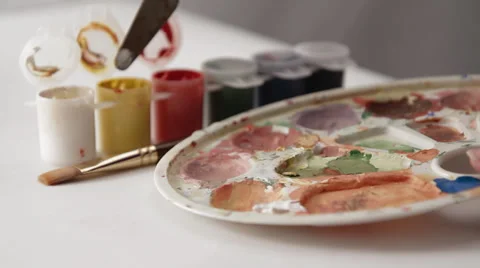 Painting palette Stock Footage 29344161