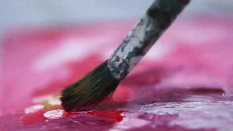 Painting on the paper Stock Footage 131864403