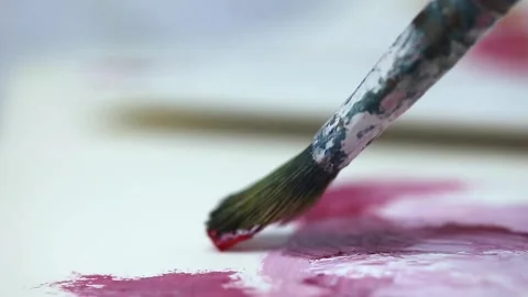 Painting on the paper Stock Footage 131864433