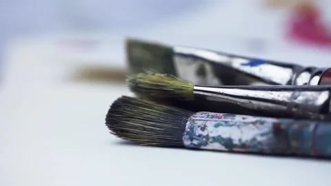 Painting on the paper Stock Footage 131864448