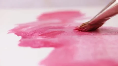 Painting on the paper Stock Footage 131864526