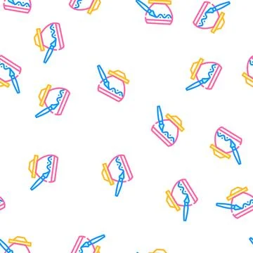 Painting pot vector seamless pattern color Stock Illustration