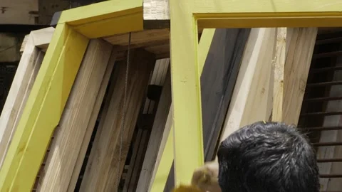 Painting Precision - A Craftsman's Touch Stock Footage 314476181