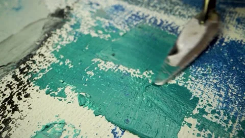 Painting process, macro shoot, clos up, old woman Stockbeeldmateriaal 158313299