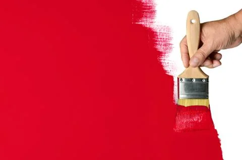 Painting Red Wall Stock Photos