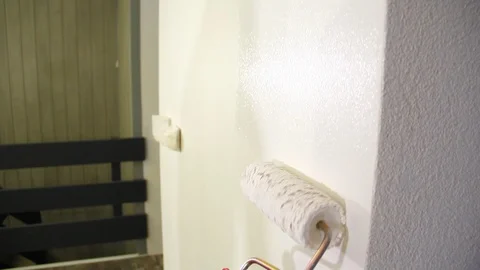 Painting with a roller Stock Footage 101877313