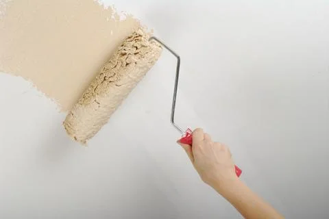 Painting with roller Stock Photos