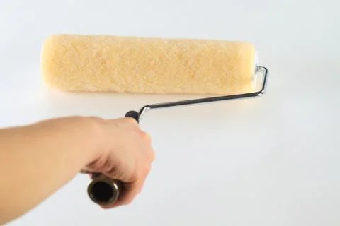 Painting with roller Stock Photos