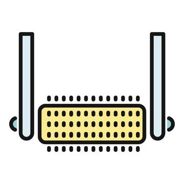 Painting roller working on wall flat icon Illustration