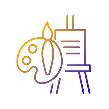 Painting talent gradient linear vector icon Stock Illustration