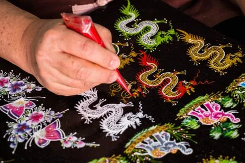 Painting Thai pattern Foto stock