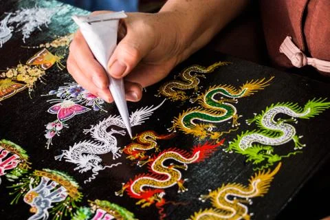 Painting Thai pattern Stock Photos