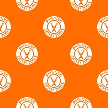 Painting tool brush pattern vector orange Illustrazione stock