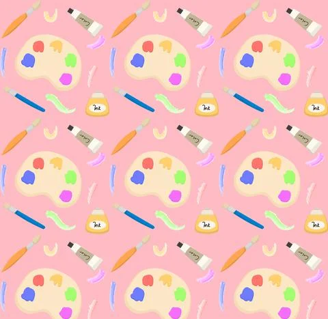 Painting tools patter Stock Illustration