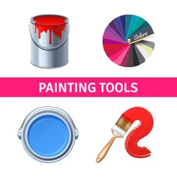 Painting Tools Realistic Set Stockillustratie