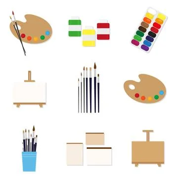 Painting tools set. Stock Illustration