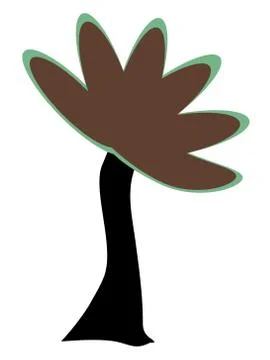 Painting trees on background Stock Illustration