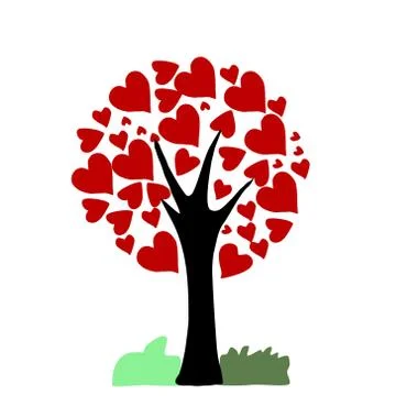 Painting trees on background Stock Illustration