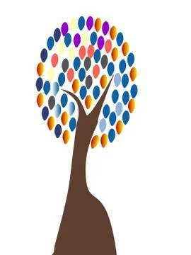 Painting trees on background Stock Illustration