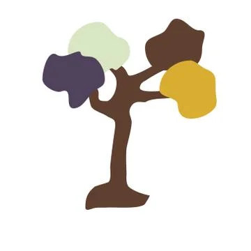 Painting trees on background Stock Illustration