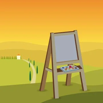 Painting tripod Stock Illustration
