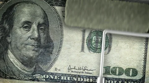 Painting USD on the wall. Vidéo 10919559