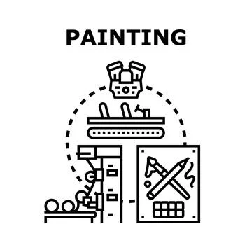 Painting vector concept selecting palette colors drawing Иллюстрация