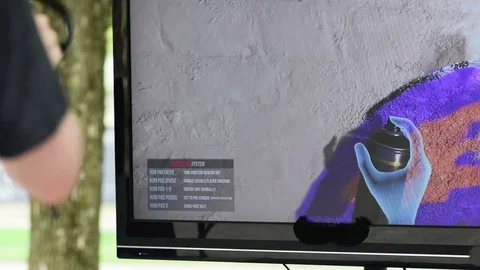 Painting in Virtual Reality Stock Footage 78556936