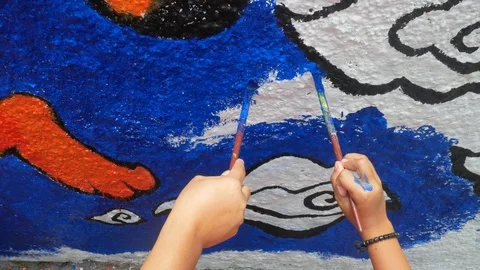 Painting The Wall Stock Footage 109825224