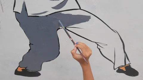 Painting On The Wall Stock Footage 109825677