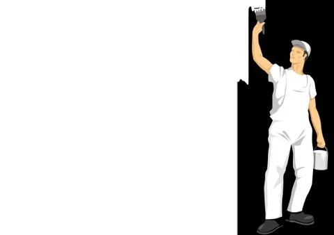 Painting The Wall Stock Illustration