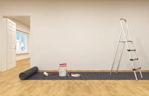 Painting a wall Stock Illustration
