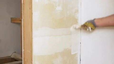 Painting wall with lime paint Stock Footage 71084507