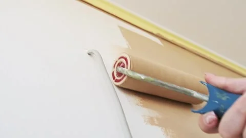 Painting Wall With Wire Stock Footage 286752439