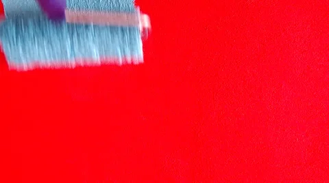 Painting walls with a roller Stock Footage 34250027