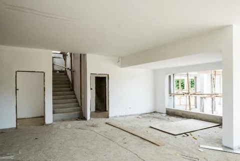 Painting walls in room Stockfoto's