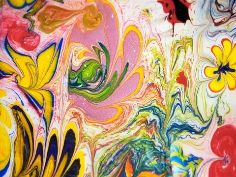 Painting on water: abstraction background Видео 80229425