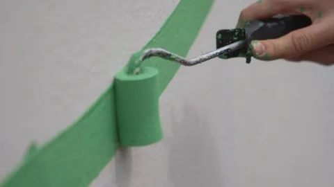 Painting On A White Wall Vídeo Stock 81956984