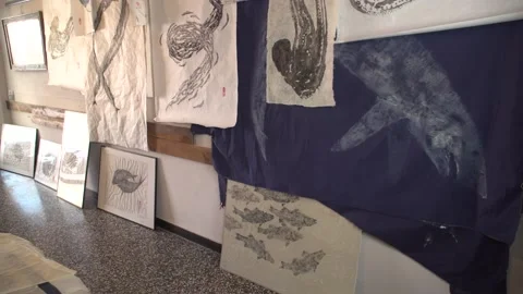 Paintings of fish Stock Footage 133794176