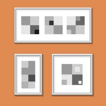 Paintings in metal frames Stock Illustration