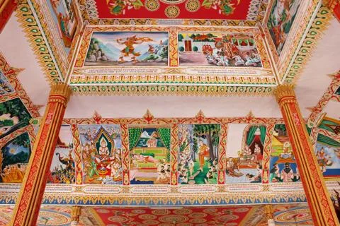 Paintings in temples. Stock Photos